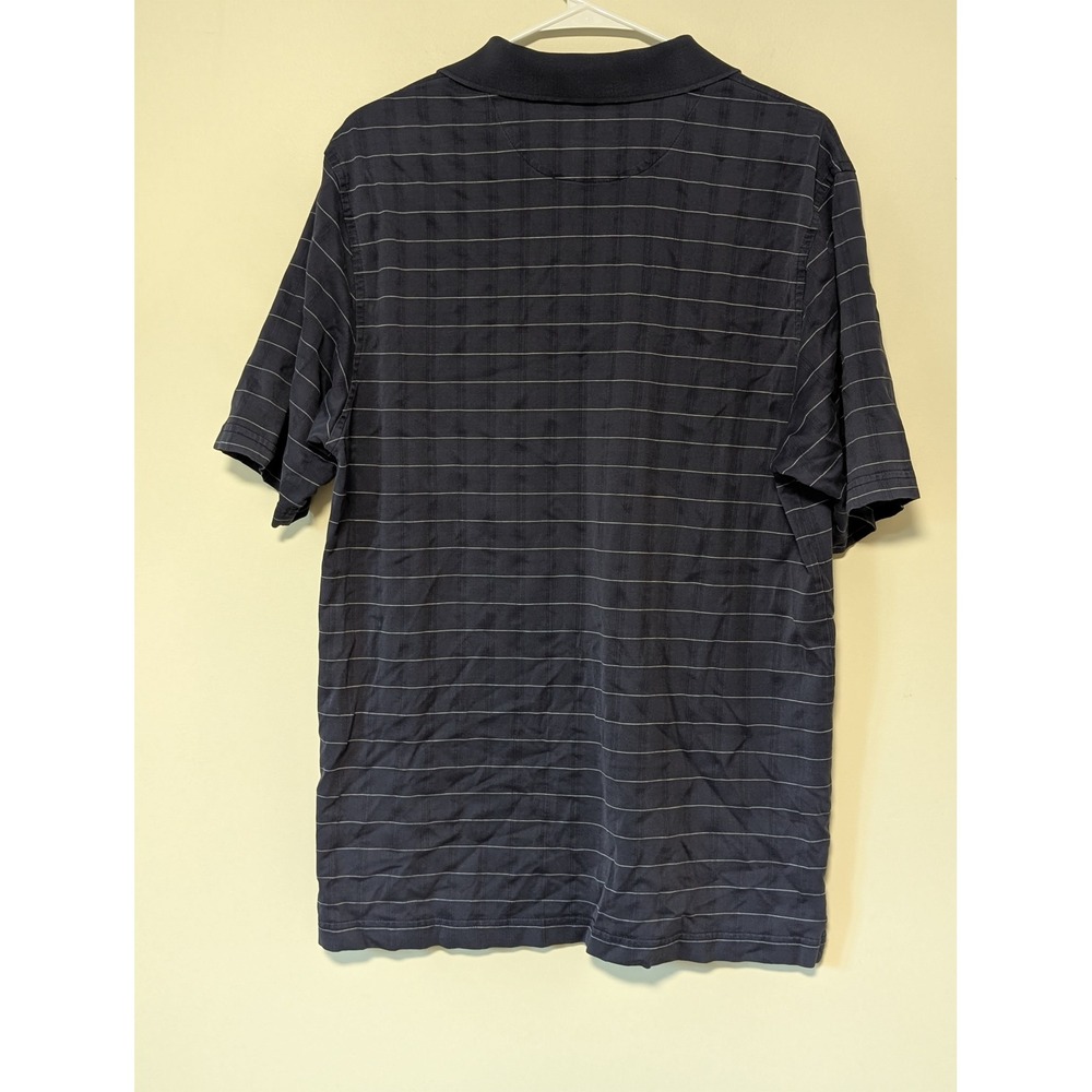 Jos. A. Bank Leadbetter Golf Mens Medium Navy Blue Striped Polo Shirt M - Picture 4 of 6